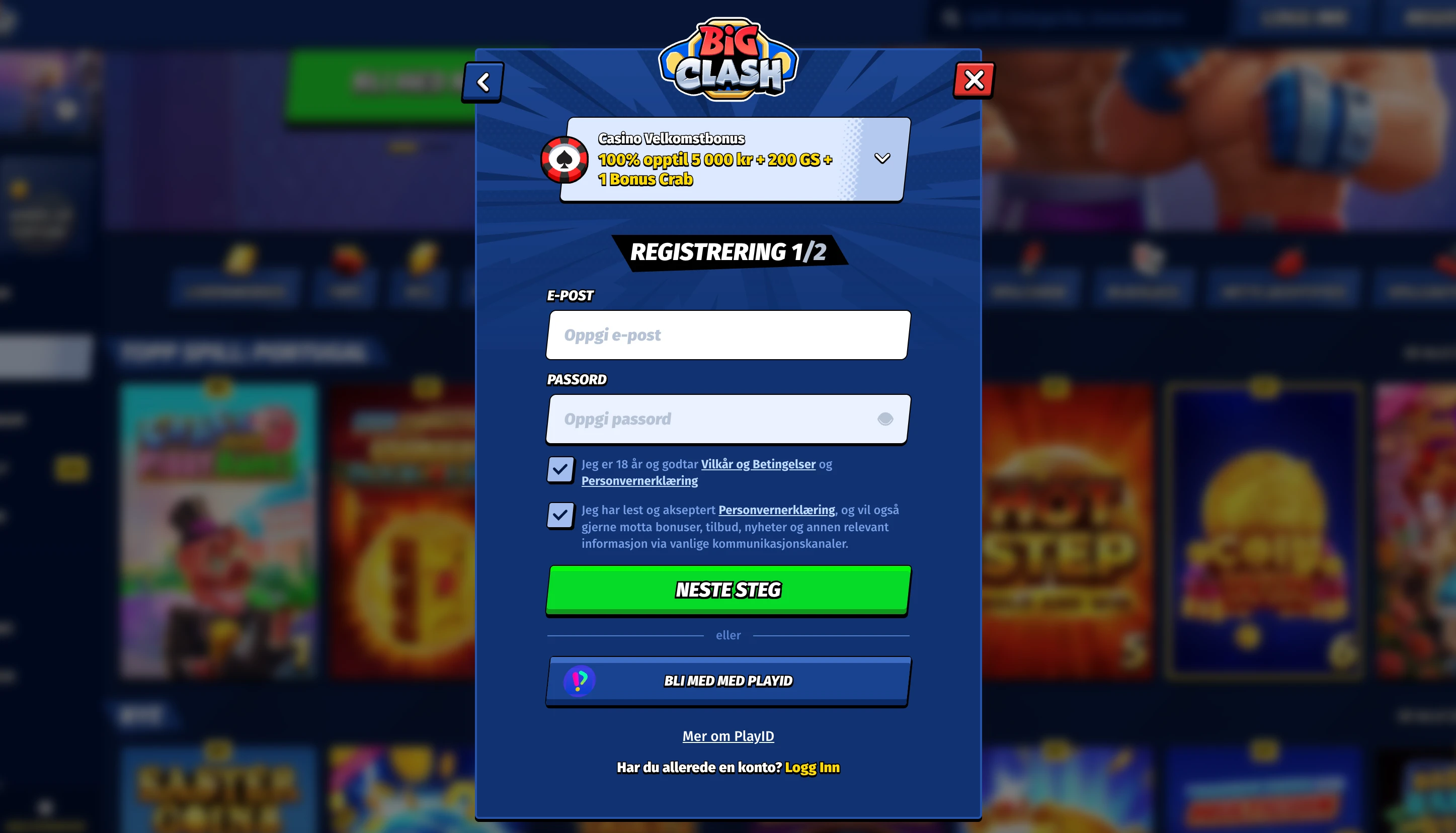 Bigclash registrering